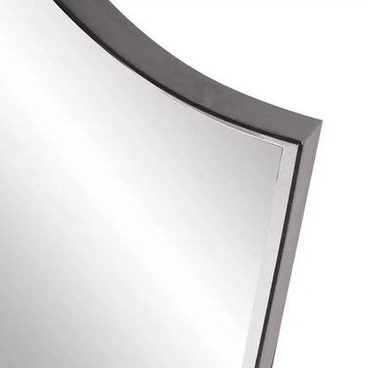 Howard Elliott 41.5"x29" Arched Wall Mirror with Matte Gray Iron Frame: Modern Style, No Assembly, Wall Mount