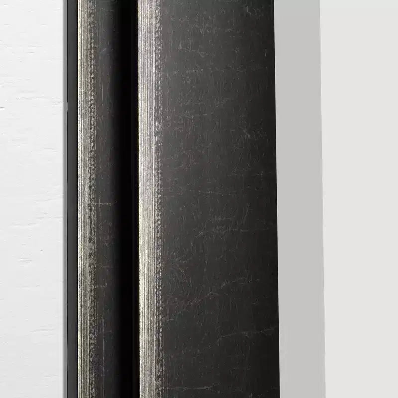31.5" x 43.5" Two-Toned Frame Mirror Black - Head West: Beveled Glass, Antique Texture, No Assembly Required