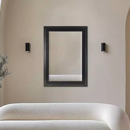 31.5" x 43.5" Two-Toned Frame Mirror Black - Head West: Beveled Glass, Antique Texture, No Assembly Required