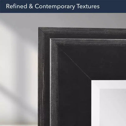 31.5" x 43.5" Two-Toned Frame Mirror Black - Head West: Beveled Glass, Antique Texture, No Assembly Required