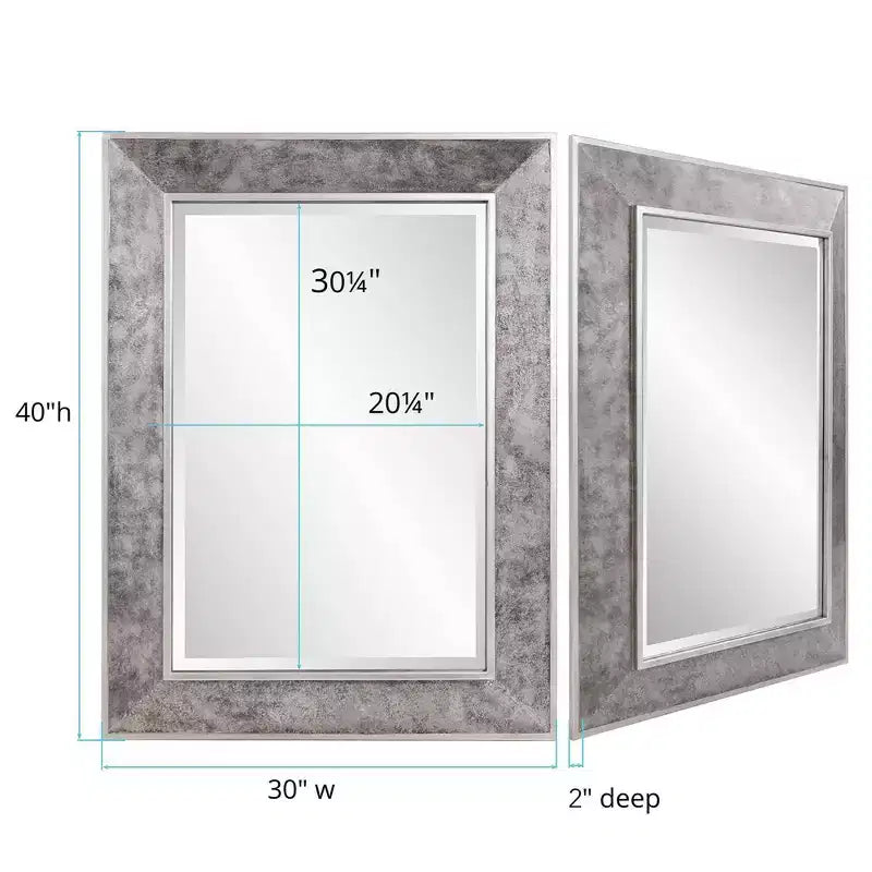 Howard Elliott 60"x18" Full Length Rectangular Framed Large Vanity Mirror Smokey Gray