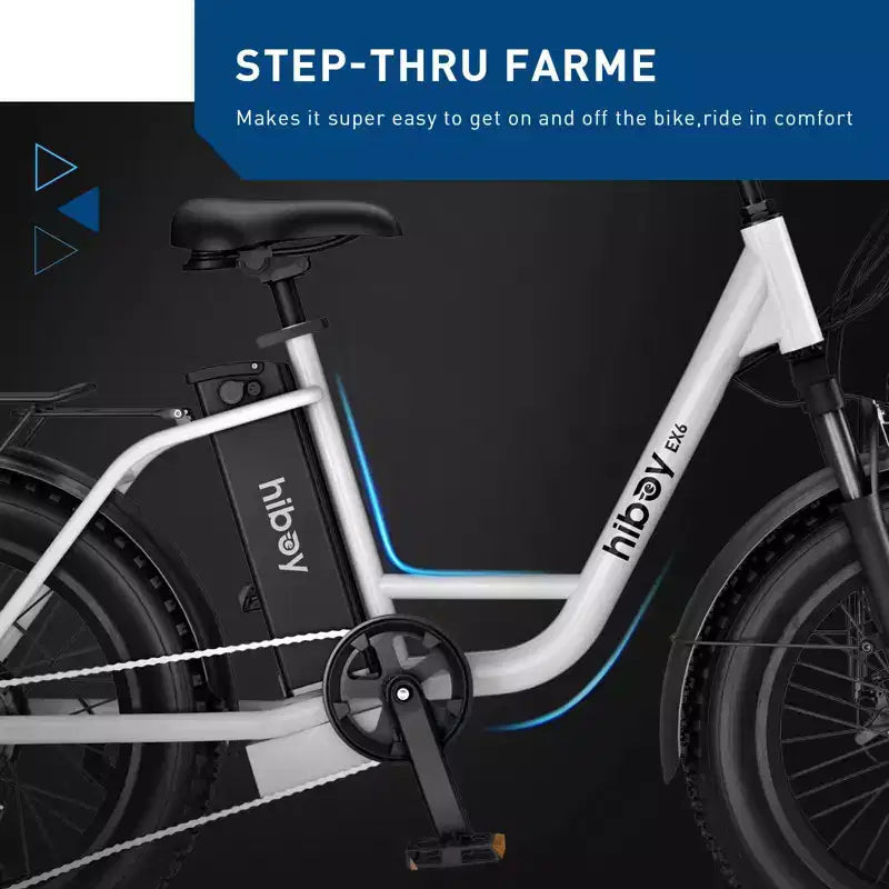 Bicicletta elettrica da città Hiboy Adult EX6 20" Step-Through - Bianca