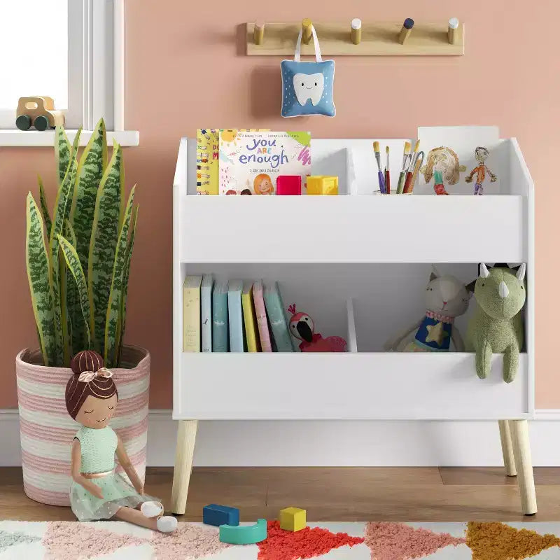 Modern Two Shelf Toy Kids' Bin White - Pillowfort™