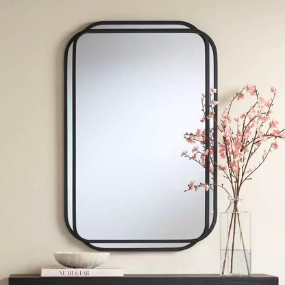 Specchio da Parete Uttermost Double Radius Nero Opaco 24 x 36 1/4