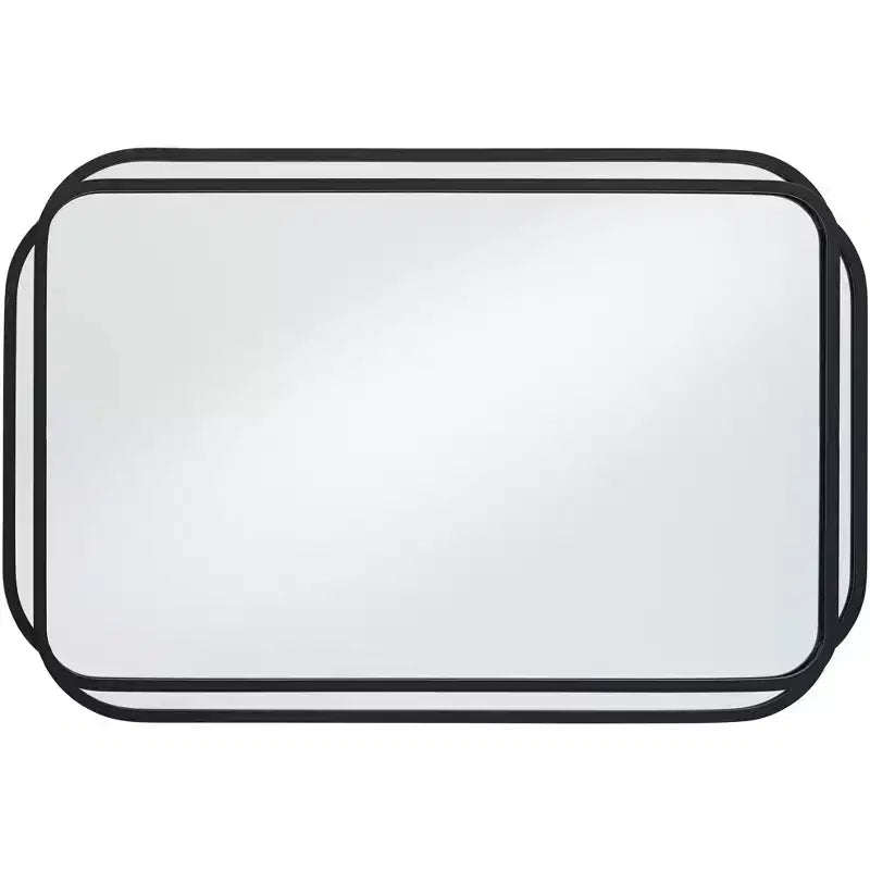 Specchio da Parete Uttermost Double Radius Nero Opaco 24 x 36 1/4