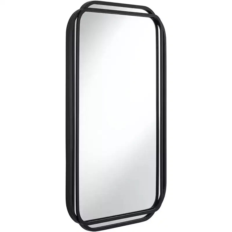 Specchio da Parete Uttermost Double Radius Nero Opaco 24 x 36 1/4