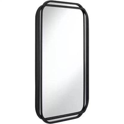 Specchio da Parete Uttermost Double Radius Nero Opaco 24 x 36 1/4