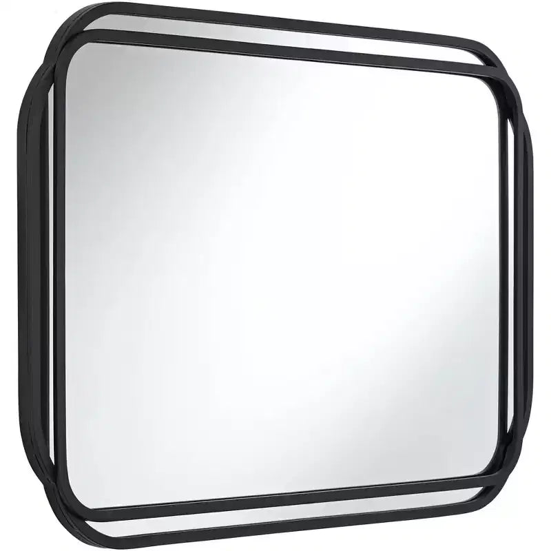 Specchio da Parete Uttermost Double Radius Nero Opaco 24 x 36 1/4