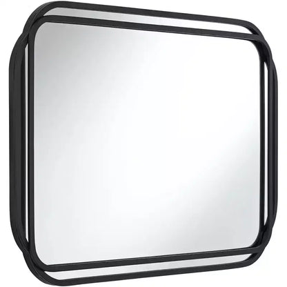 Specchio da Parete Uttermost Double Radius Nero Opaco 24 x 36 1/4