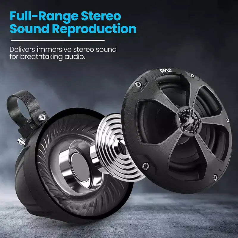 Altoparlanti marini impermeabili da 5,25" per suono esterno con amplificatore a 2 canali + controllo Bluetooth, potenza 1000W, design compatto