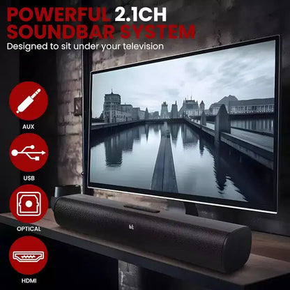 Pyle Wave Base Soundbar Wireless BT Streaming da Tavolo - Nero - PSBV162 - Include Telecomando e HDMI (ARC)