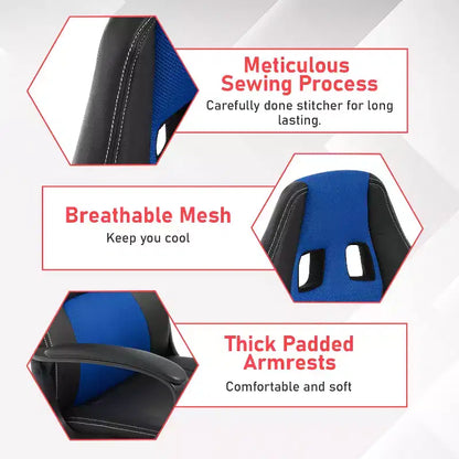 BestMassage Sedia da Gaming Sedia da Ufficio con Supporto Lombare Altezza Regolabile Sedia Direzionale in Pelle PU per Donne Uomini Adulti