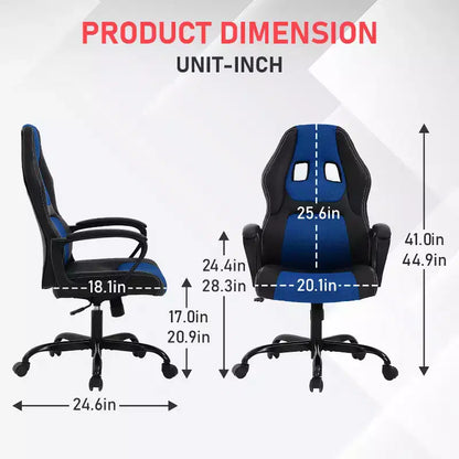 BestMassage Sedia da Gaming Sedia da Ufficio con Supporto Lombare Altezza Regolabile Sedia Direzionale in Pelle PU per Donne Uomini Adulti