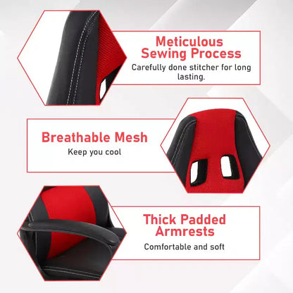 BestMassage Sedia da Gaming Sedia da Ufficio con Supporto Lombare Altezza Regolabile Sedia Direzionale in Pelle PU per Donne Uomini Adulti