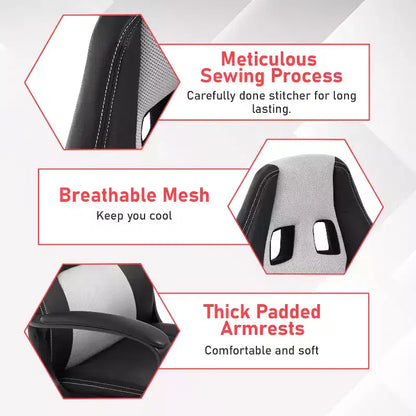 BestMassage Sedia da Gaming Sedia da Ufficio con Supporto Lombare Altezza Regolabile Sedia Direzionale in Pelle PU per Donne Uomini Adulti