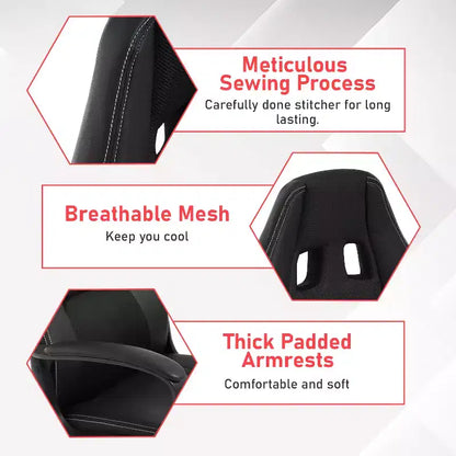BestMassage Sedia da Gaming Sedia da Ufficio con Supporto Lombare Altezza Regolabile Sedia Direzionale in Pelle PU per Donne Uomini Adulti