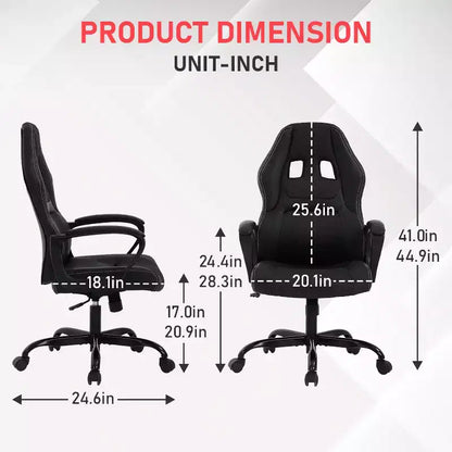 BestMassage Sedia da Gaming Sedia da Ufficio con Supporto Lombare Altezza Regolabile Sedia Direzionale in Pelle PU per Donne Uomini Adulti