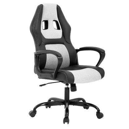 BestMassage Sedia da Gaming Sedia da Ufficio con Supporto Lombare Altezza Regolabile Sedia Direzionale in Pelle PU per Donne Uomini Adulti