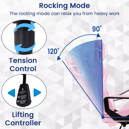 BestMassage Sedia da Gaming Sedia da Ufficio High-Back con Supporto Lombare Funzione Massaggio e Rotelle Girevoli in Pelle PU per Adulti e Ragazzi