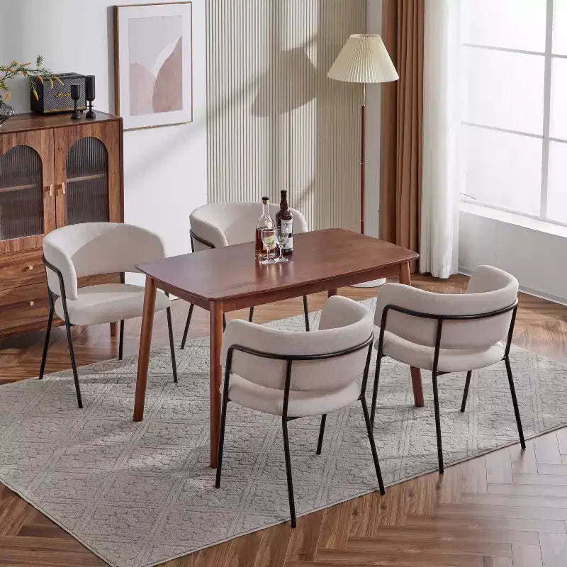 Christopher Knight Home Nest Sedie da pranzo moderne imbottite con struttura in metallo (set da 4)
