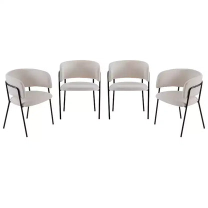 Christopher Knight Home Nest Modern Upholstered Dining Chairs with Metal Frame (Set of 4)