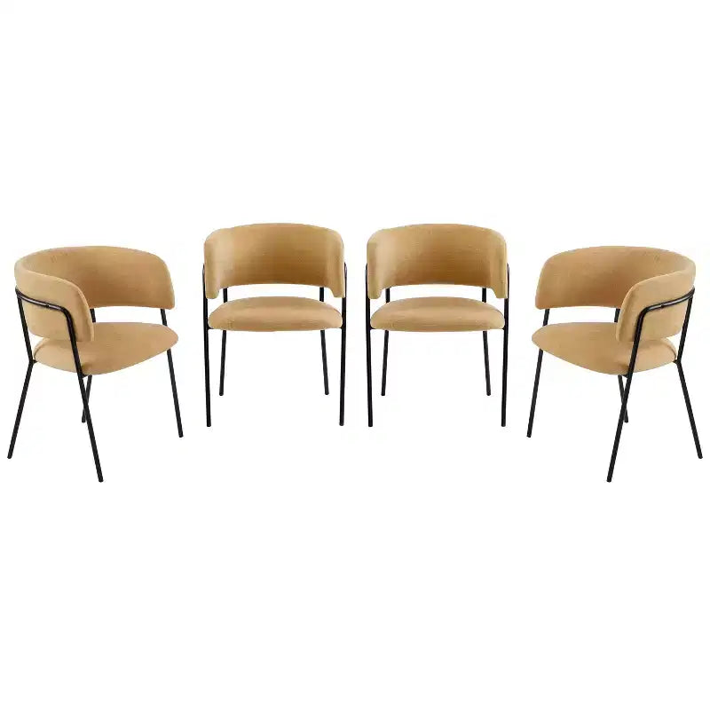 Christopher Knight Home Nest Sedie da pranzo moderne imbottite con struttura in metallo (set da 4)