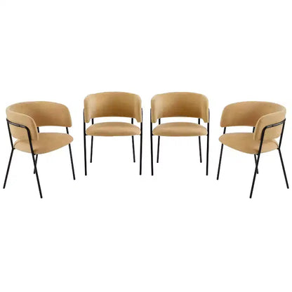 Christopher Knight Home Nest Sedie da pranzo moderne imbottite con struttura in metallo (set da 4)