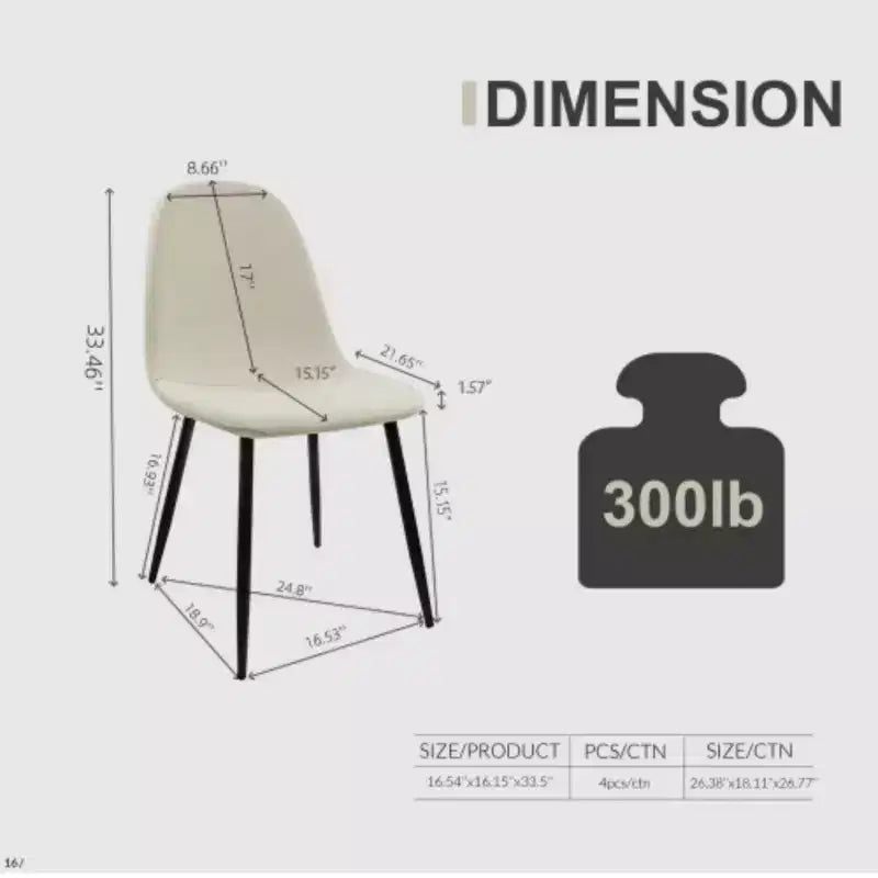 4-Pack Modern Suede Upholstered Spoon-Shape Dining Chairs for Kitchen/Dining Room