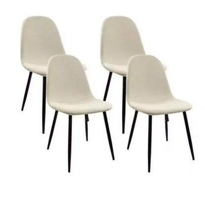 4-Pack Modern Suede Upholstered Spoon-Shape Dining Chairs for Kitchen/Dining Room