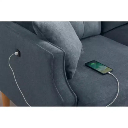 Divano Doppio in Poliestere Impermeabile con Comoda Ricarica USB