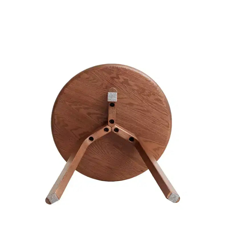 GDFStudio Wallis Tavolino rotondo con tre gambe in rovere massello, altezza 19,7, stile minimalista