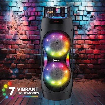RCA Disco 206 RGB Wireless Party Speaker with Dual 6.5 Woofers With LED Lights