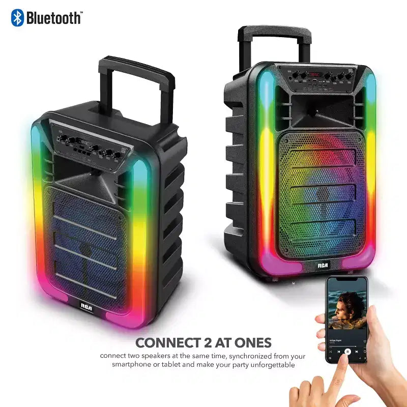 RCA Disco-15 Flame Effect Bluetooth Party Speaker with 15 Woofer