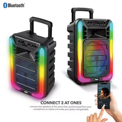 RCA Disco-15 Flame Effect Bluetooth Party Speaker with 15 Woofer