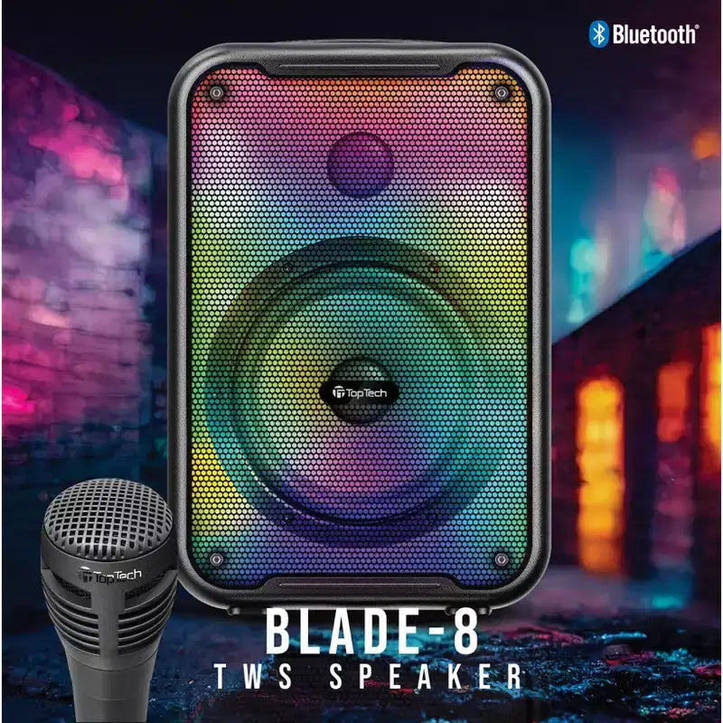 Cassa Bluetooth Wireless TOPTECH BLADE-8 8, TWS, Luci a Fiamma