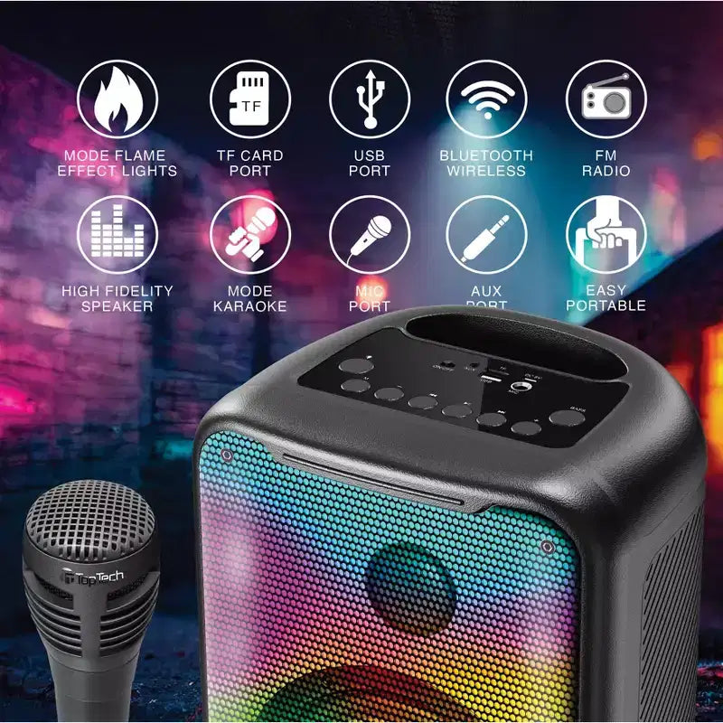 Cassa Bluetooth Wireless TOPTECH BLADE-8 8, TWS, Luci a Fiamma
