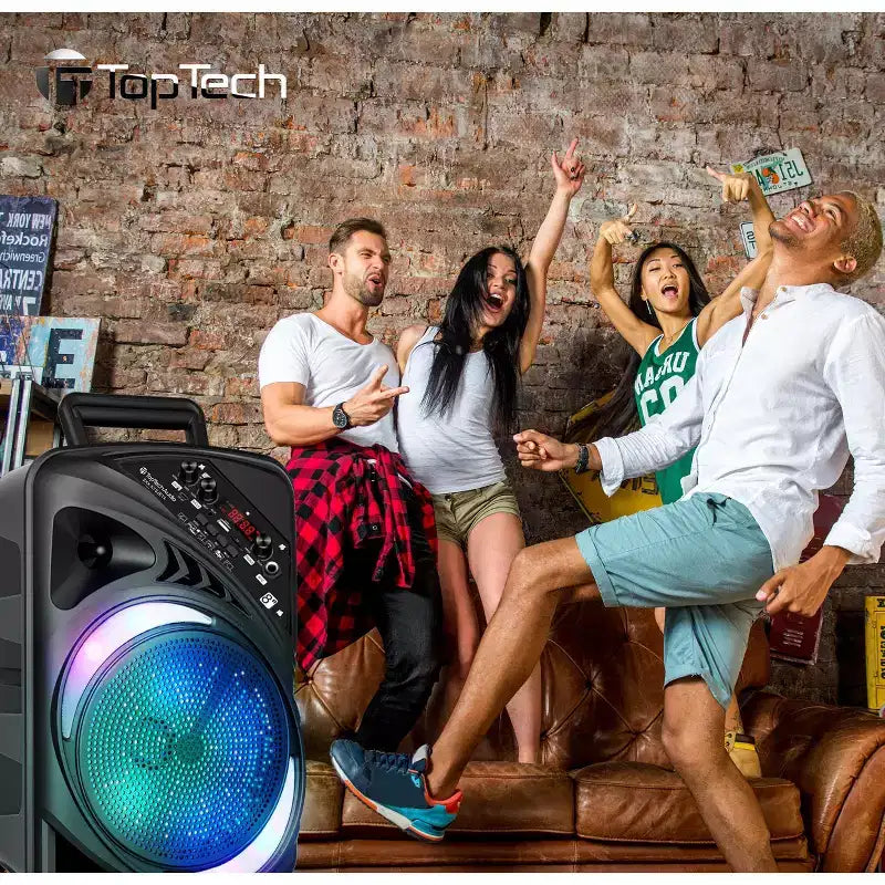 TOPTECH AL-8 8 Bluetooth Speaker, TWS Sound, Neon Light Show, Portable for Outdoors