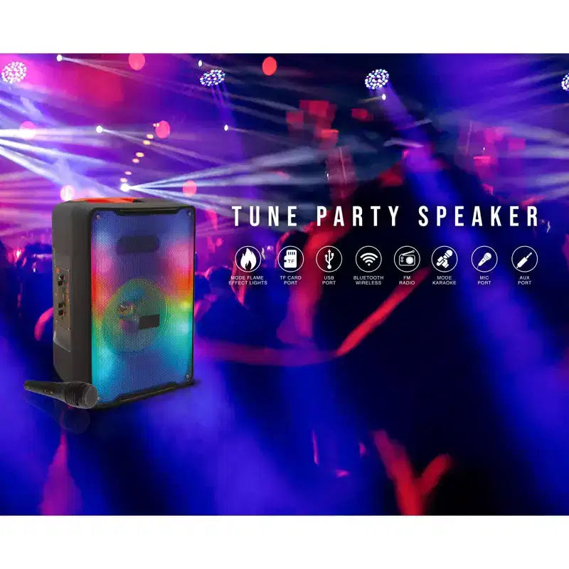 Cassa Bluetooth TOPTECH KL-8 TUNE, Woofer da 8, Effetti Fiamma, Modalità Karaoke