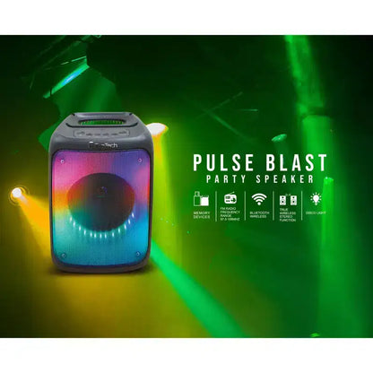 TOPTECH KL-4 Pulse Blast Bluetooth Speaker, 4 Woofer, Flame Effect, Wireless, FM Radio