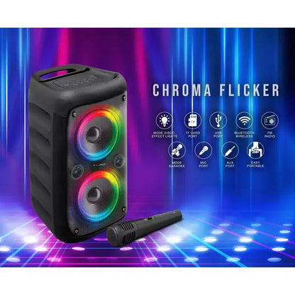 KL-66 Chroma Flicker Bluetooth Speaker, Disco Lights, Karaoke Mode
