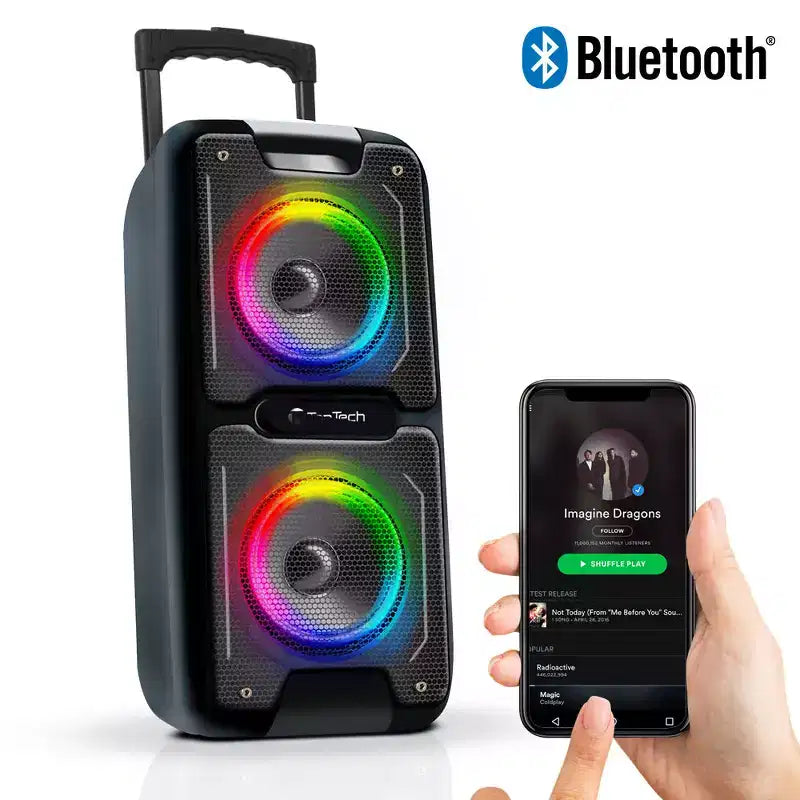 TOPTECH AL-101, 2x6.5 Bluetooth Speaker with Disco Lights, Karaoke