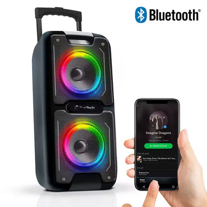 TOPTECH AL-101, 2x6.5 Bluetooth Speaker with Disco Lights, Karaoke