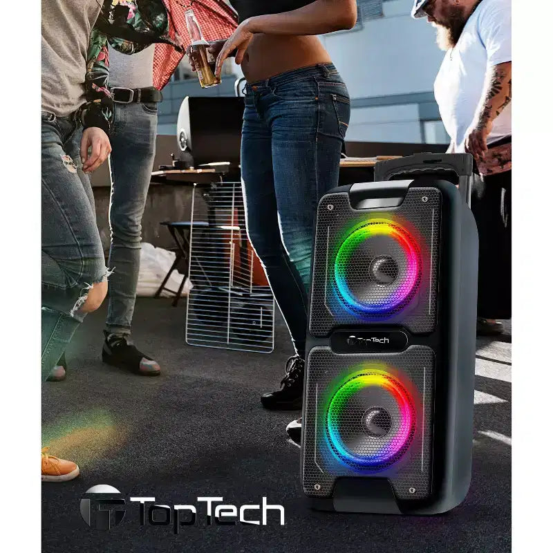 TOPTECH AL-101, 2x6.5 Bluetooth Speaker with Disco Lights, Karaoke