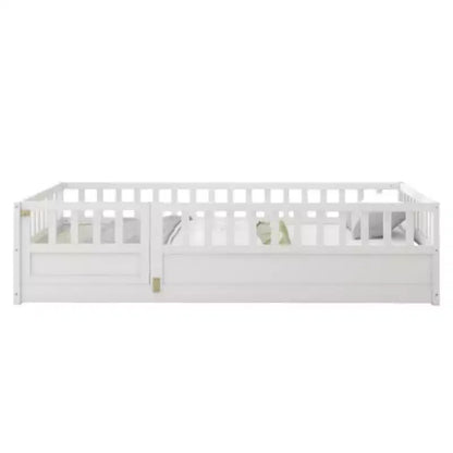 Letto singolo compatto e ribassato con barriera integrata ultra-sicura
