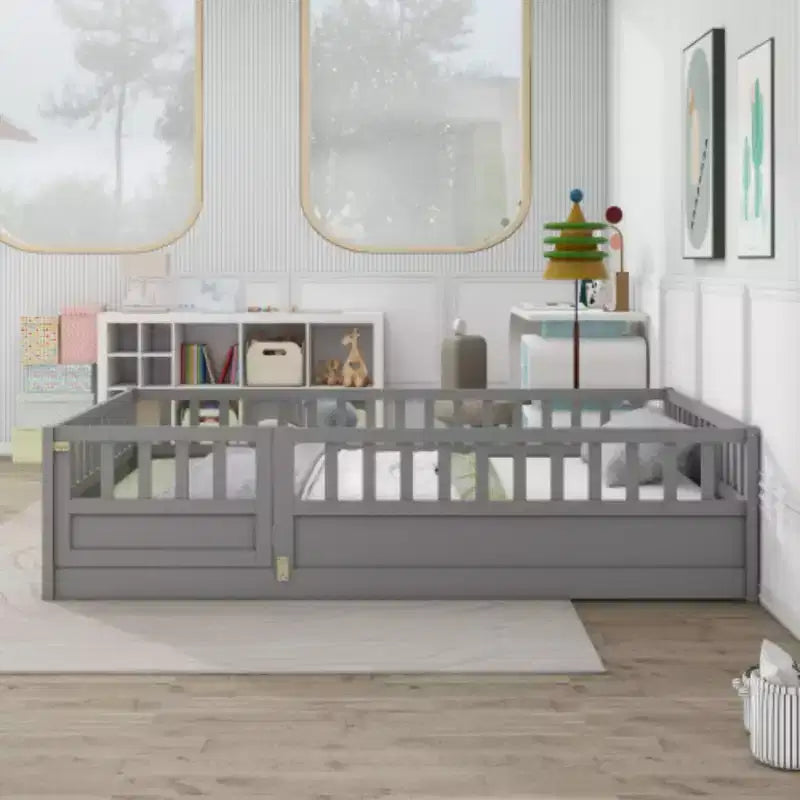Letto singolo compatto e ribassato con barriera integrata ultra-sicura