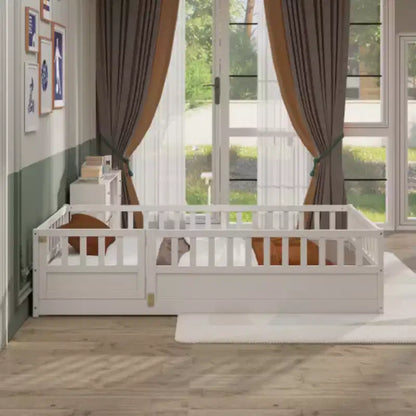 Single-Person Compact Low-Profile Bed Featuring Integrated Ultra-Secure Barrier Design
