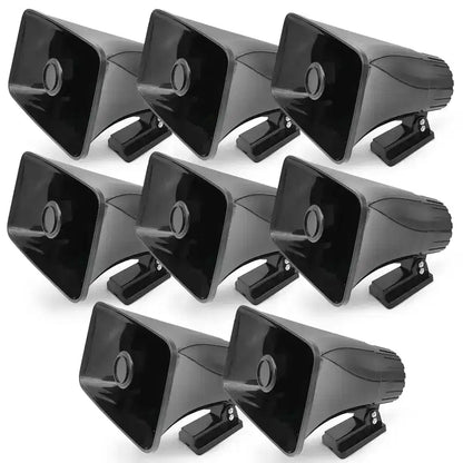 Pyle 6 Portable PA Horn Speaker for Indoor or Outdoor Use with 50W Peak Power, Lightweight and Compact Design and Broad Sound Coverage, Black, 8 Pack