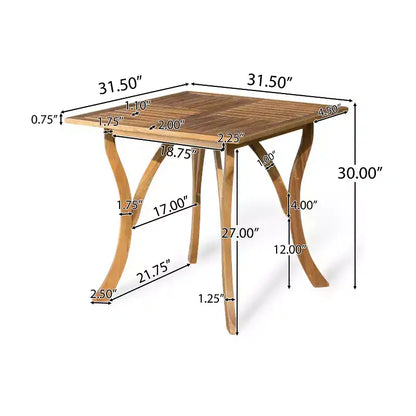 Set da pranzo a 5 pezzi Christopher Knight Home Tyson da esterno in legno di acacia e vimini con cuscini
