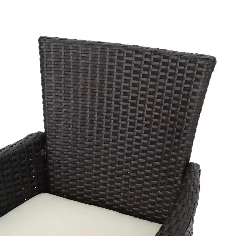 Set da pranzo a 5 pezzi Christopher Knight Home Tyson da esterno in legno di acacia e vimini con cuscini