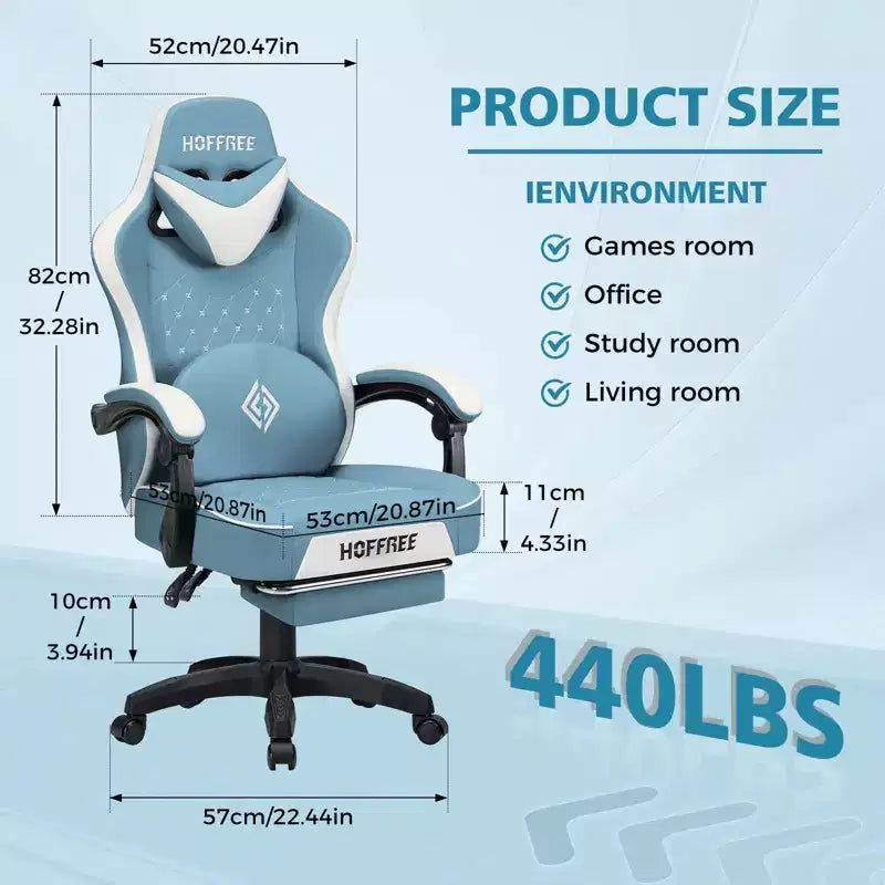Sedia da Gaming Ergonomica da Ufficio PC Hoffree in Pelle con Massaggio, Poggiapiedi e Regolabile